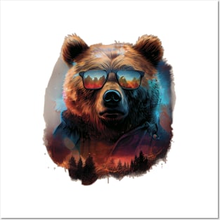 Bear in sunglasses Posters and Art